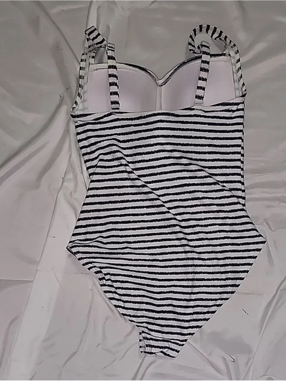 Striped Black and White One-Piece Swimsuit